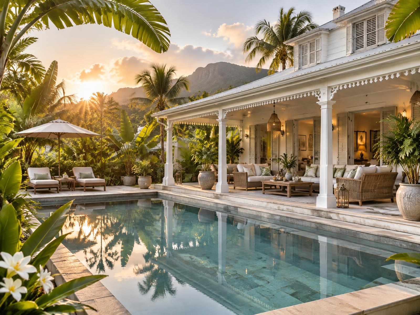 Villa créole avec piscine préparée pour la location saisonnière à La Réunion